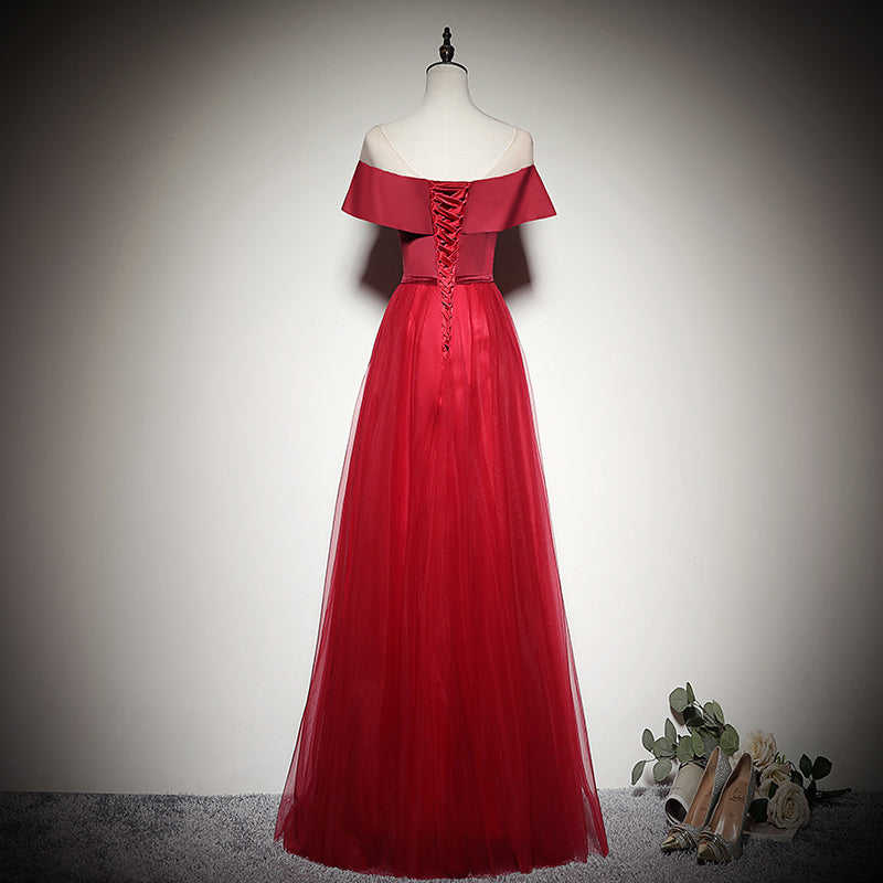 women's simple and generous dress new style red evening dress prom dress fg167