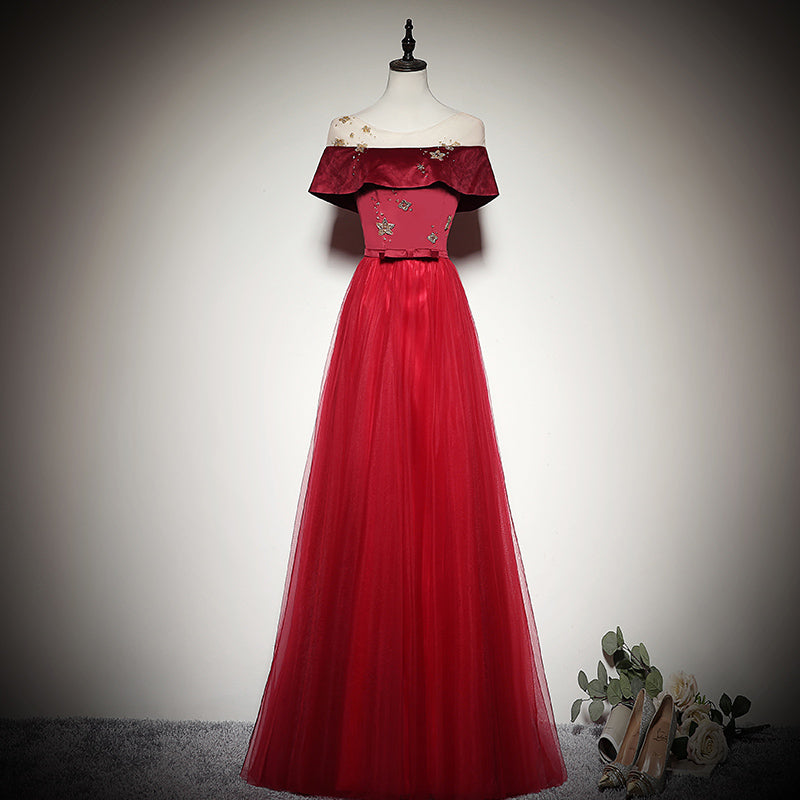 women's simple and generous dress new style red evening dress prom dress fg167