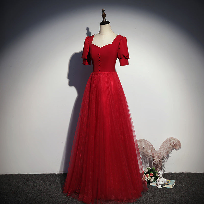 A-line red evening dress new long prom dress fg187