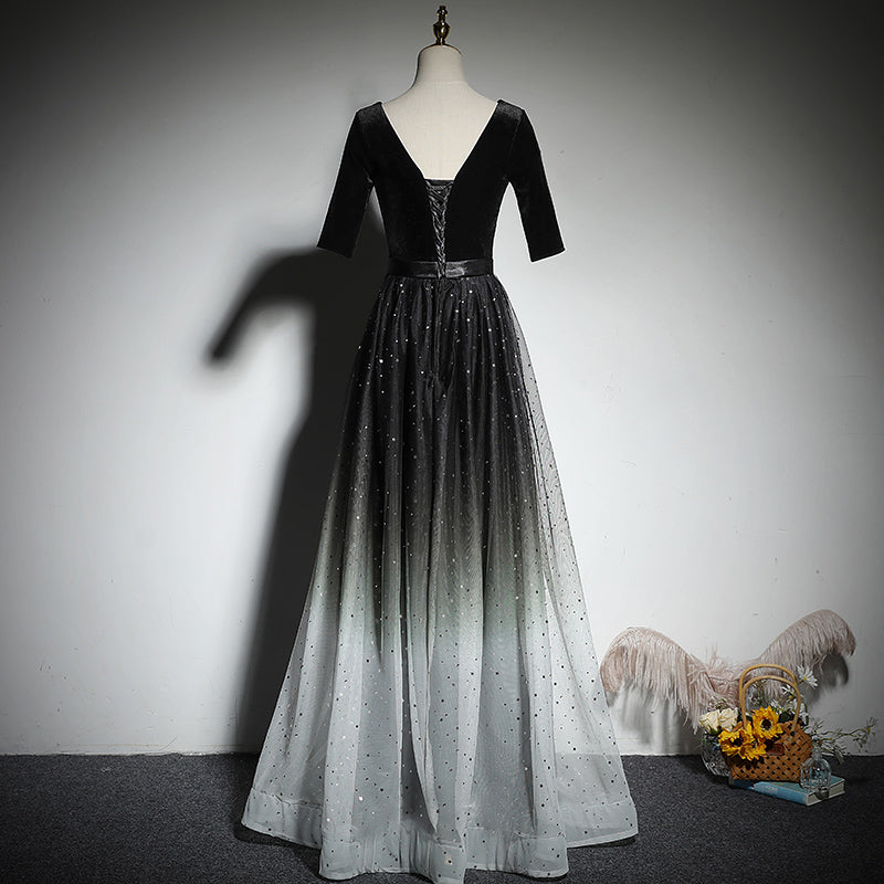 A-line black evening dress new prom dress party gowns fg192