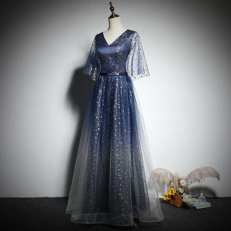 A-line navy blue bridesmaid dress evening dress new prom dress party gowns fg194