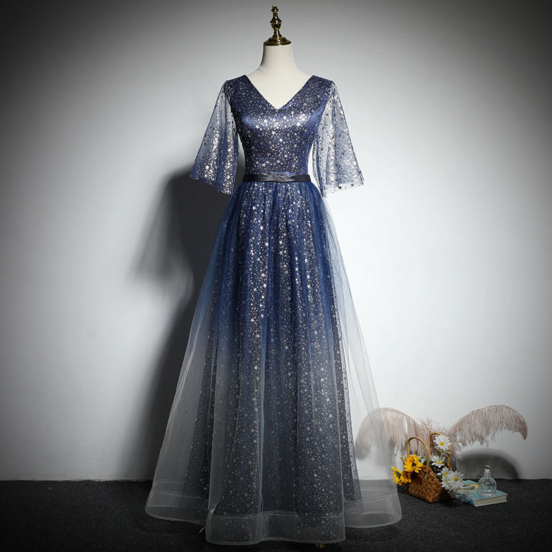 A-line navy blue bridesmaid dress evening dress new prom dress party gowns fg194