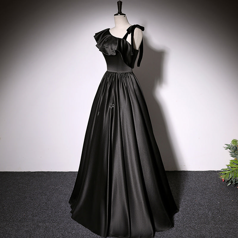 A line black evening dress new prom dress party gowns fg213