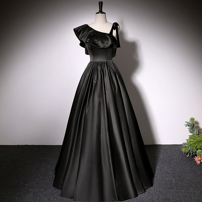 A line black evening dress new prom dress party gowns fg213