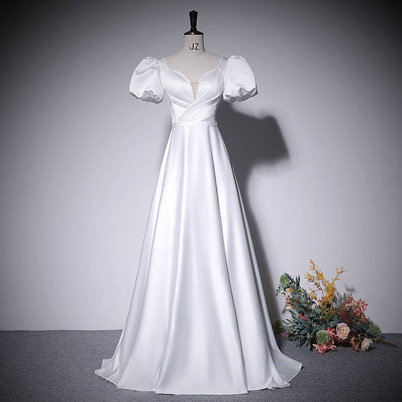 A line white evening dress new prom dress party gowns fg216