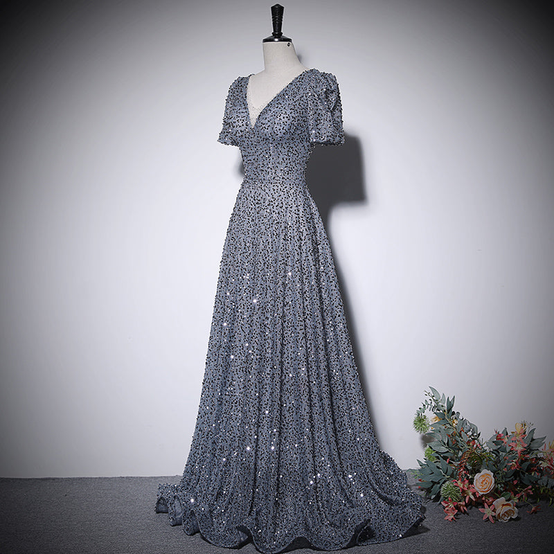 Silver a line evening dress new prom dress party gowns fg227