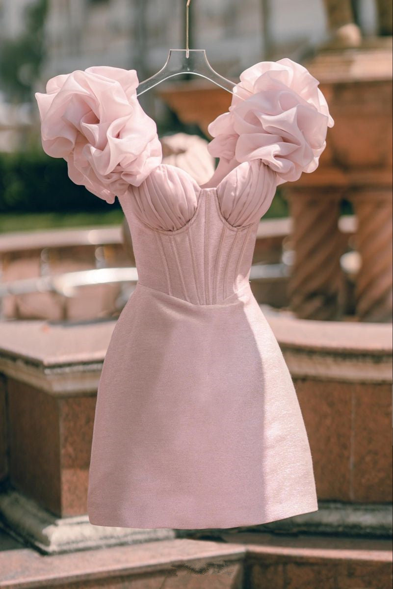 Pink Stunning Short Hoco Dress Homecoming Dress Party Dress fg320