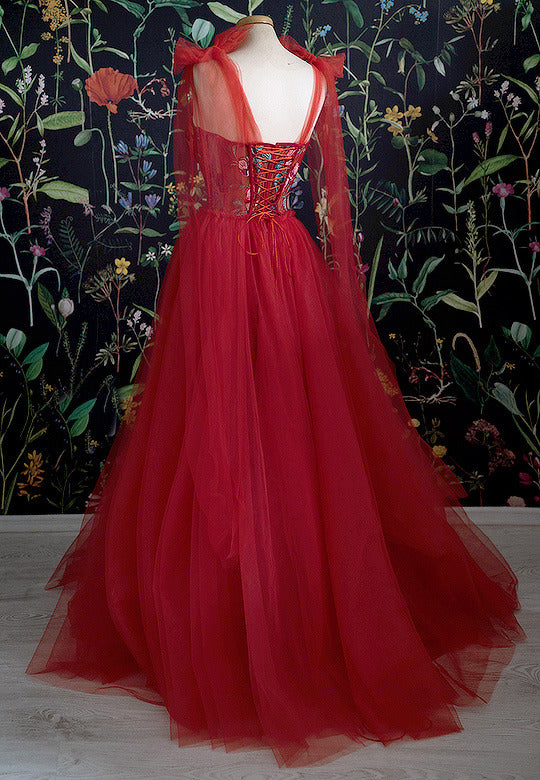 Gorgeous red Long evening dress Prom Dresses fg408