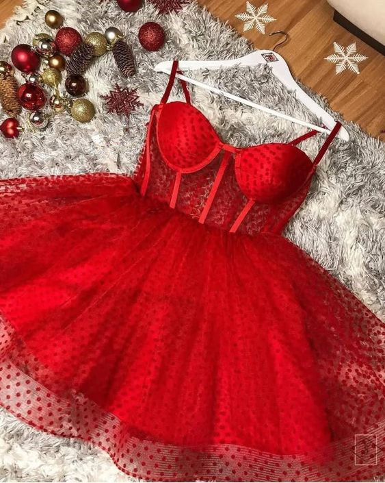 Red Homecoming Dress Short Prom Dress fg422