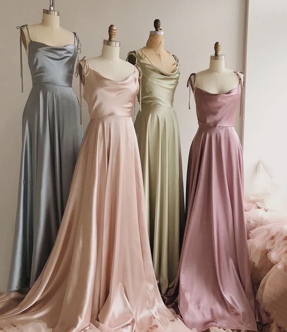 Simple Satin Long Prom Dress Evening Dress fg518