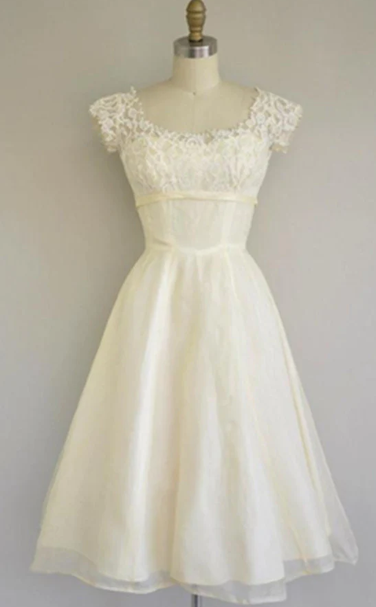 Classy Ivory Homecoming Dresses,Beach Wedding Dresses,Handmade Short Prom Dresses fg596