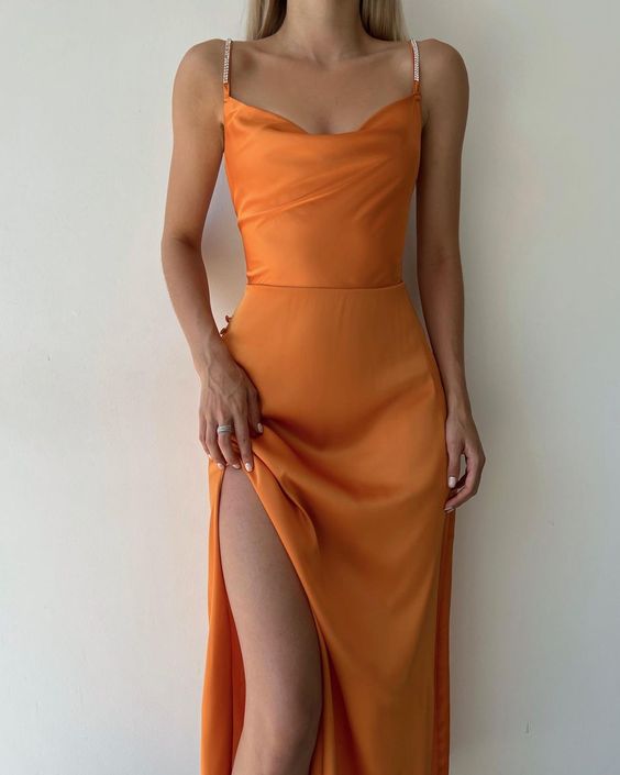 Sexy Orange Mermaid Prom Dress fg650