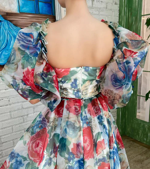 Rose Mini Dress Unique short Homecoming Dress fg692