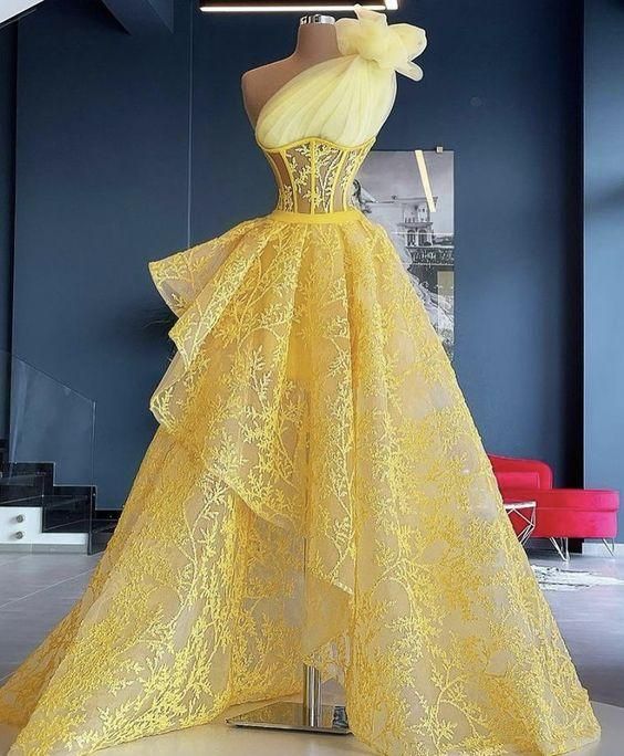yellow evening Dress Prom Dresses Long fg719