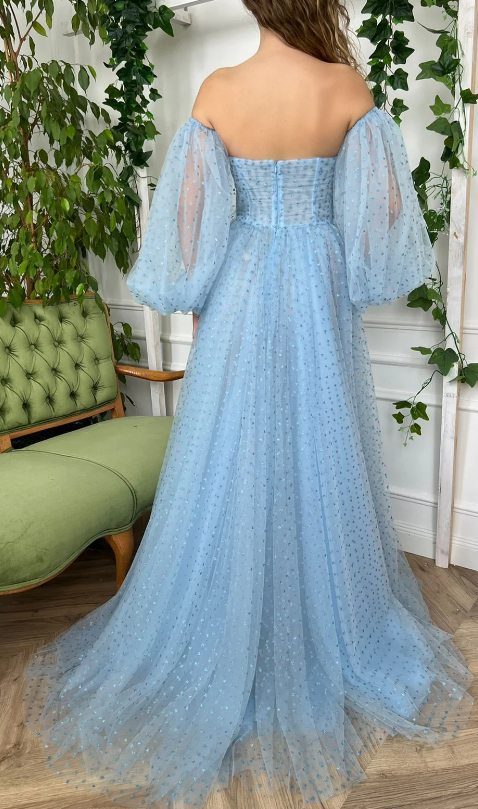 Long Blue Prom Dresses, Long Formal Evening Graduation Dresses fg766