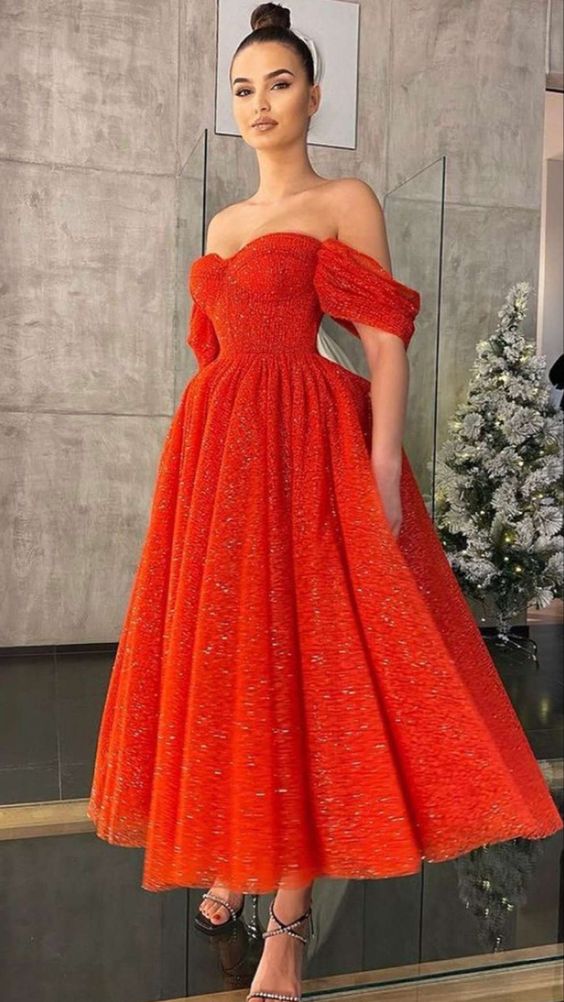 Red Tulle Dress, Tulle Prom Dresses, Formal Prom Dress fg781