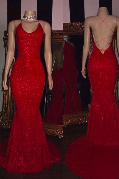 Red prom dresses, lace prom dresses, sequins prom dresses, custom make evening dresses fg796