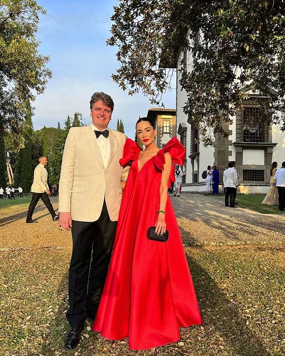 Red long formal prom dress, long evening party Gown fg899