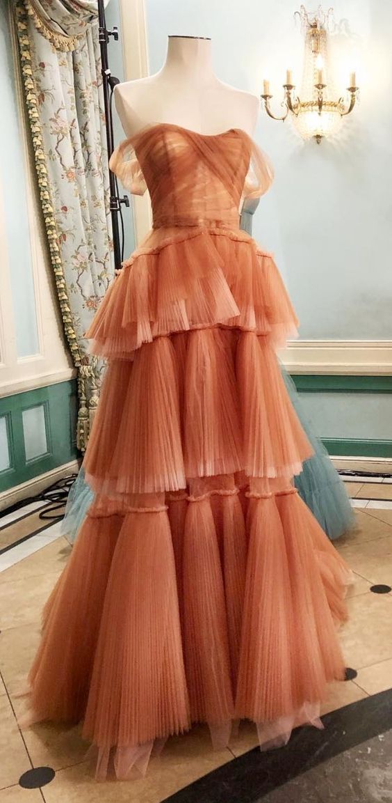 A-Line Princess sweetheart long prom dress, evening dress fg936