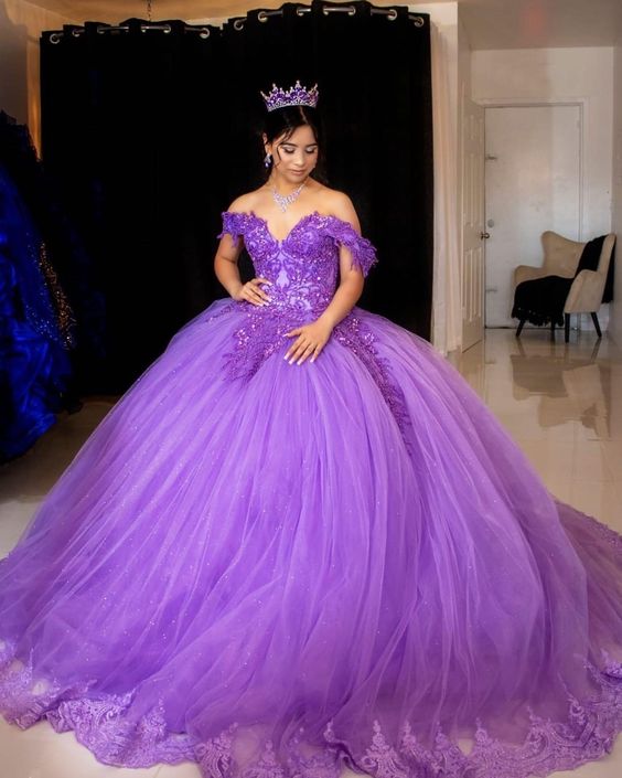 Purple Ball Gown Evening Dress Long Prom Gown fg948