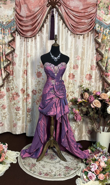 Purple Strapless Prom Dresses Long Evening Party Dress    fg7350