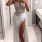 Gorgeous Long White A-line Prom Dress With Slit       fg6776