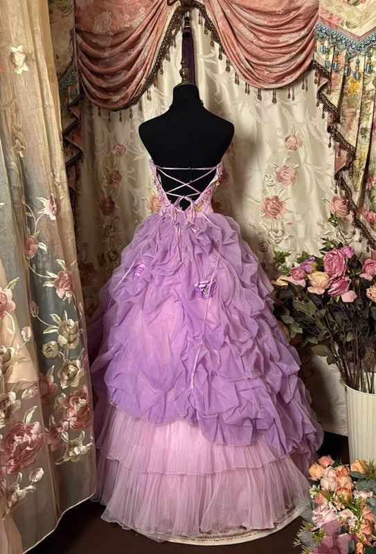 A Line Quinceanera Dress Ball Gown Tulle Sweet 16 Dress      fg7232