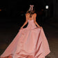 A Line Pink Strapless Prom Dress, Elegant Evening Party Dress     fg7325