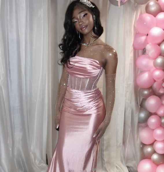 Mermaid Pink Elegant Long Prom Dress Evening Dress    fg7001