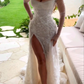 Luxury Women's Elegant Wedding Dresses Lace Side Split Sexy Princess Bridal Gown       fg7317