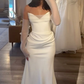 White Strapless Mermaid Long Wedding Dress        fg7314