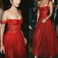 Sexy Red Evening Dress Vintage Tulle Prom Dress    fg7247