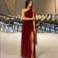 Burgundy Shinny Tulle Prom Dress, Elegant Evening Party Dress     fg7328