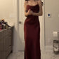 Modest Mermaid Straps Burgundy Prom Dress        fg6345