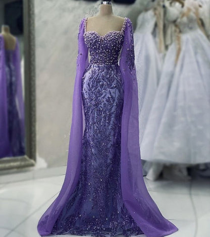 Purple evening dresses for women glittering ball gowns     fg7066