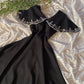 Black A line Long Prom Dress,Black Evening Dress      fg7022