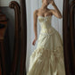 vintage elegant long prom dress strapless evening dress    fg7126