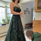 A Line Evening Dress Emerald green prom dress   fg7004