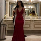 Sexy Mermaid Straps Floor Length Prom Dresses Formal Gowns   fg7009