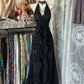 Black Halter V Neck Long Prom Dress,Long Evening Gowns           fg7149