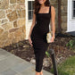 Black elegant evening dress, mid-length dress for women     fg7084