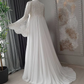 Elegant ivory flare sleeve lace wedding dress      fg6386