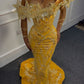 Gorgeous Yellow Beaded Mermaid Evening Dress Long Prom Dress       fg6966