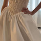 A Line Stunning Strapless Satin Wedding Dresses With Beads        fg7297