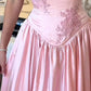 Elegant Pink Satin A-Line Long Evening Dress Birthday Outfit     fg7252