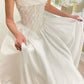 A Line Stunning Strapless Satin Wedding Dresses With Beads        fg7297