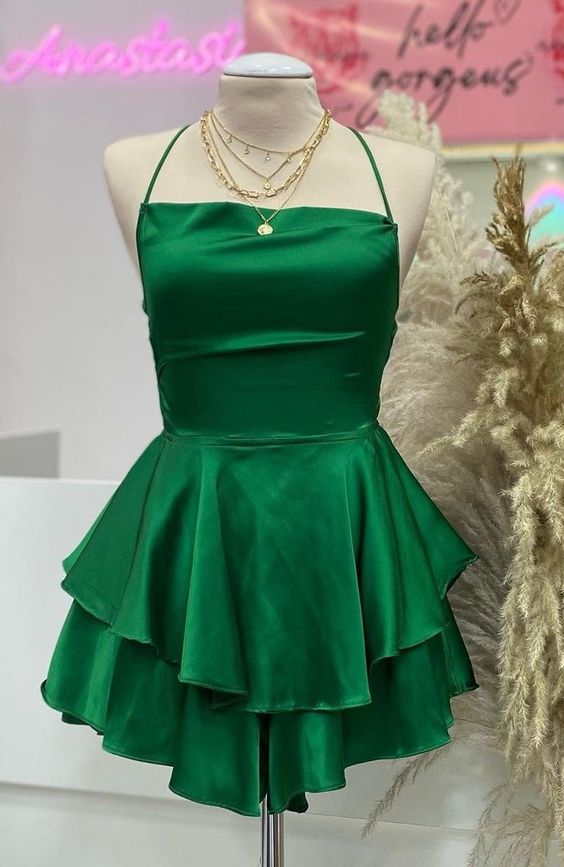 Green Short Homecoming Dress Birthday Party Gown    fg6902