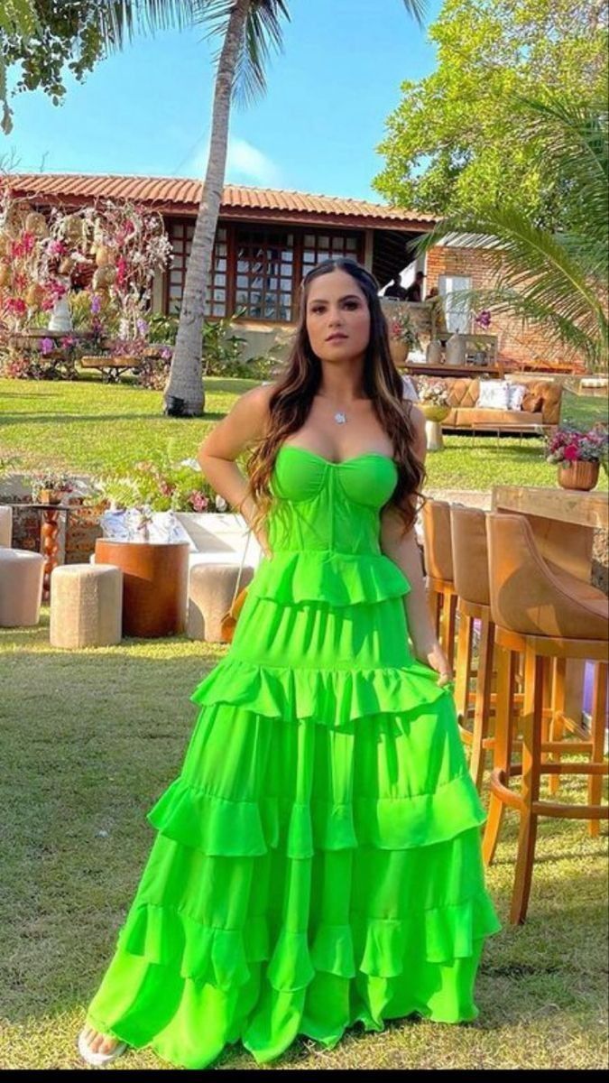 Sweetheart Green A-Line Prom Dresses,Floor Length Ruffles Evening Gown      fg6861