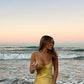 Simple Spaghetti Straps Long Gold Evening Prom Dress      fg6860