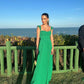 Simple Women Evening dress Green fashion A-line party dress     fg6854